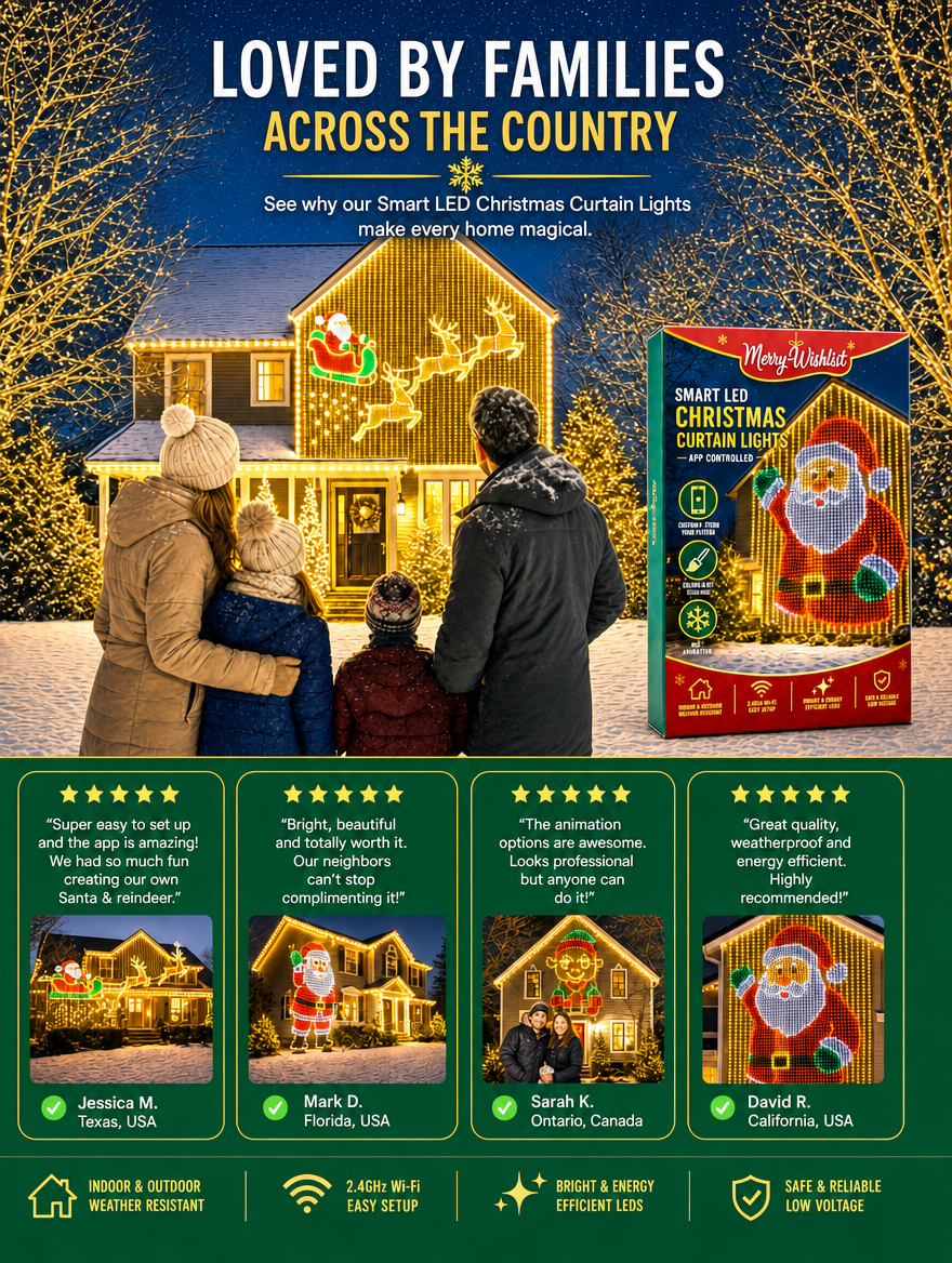 MerryWishlist™ LED Curtain Lights